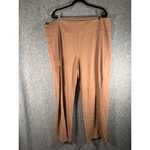 Athleta Pants Women‎ 3X  Delancey Straight Cargo Brown Pull-On Stretch NWOT